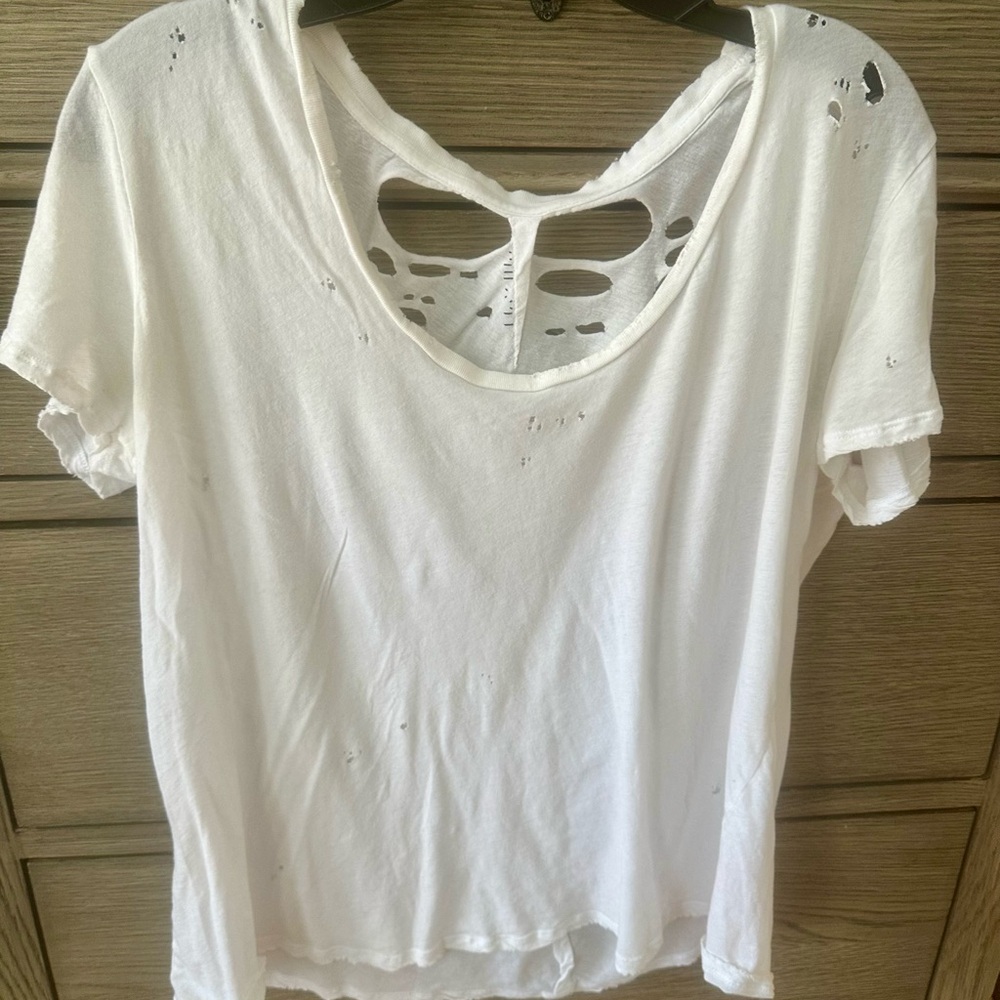 White Distressed Women's Tshirt